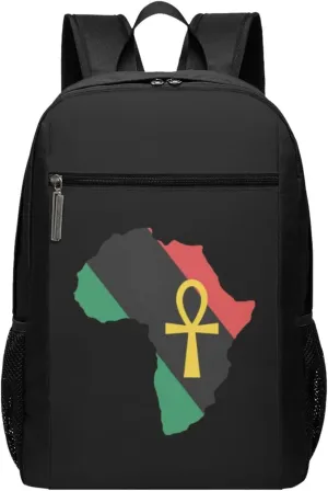 Ankh African Colored Africa Travel Laptop Backpack, Business Anti Theft Slim Sturdy Laptops Backpacks, College Computer Bag Gift for Men & Women Fits 17 Inch Notebook,Black