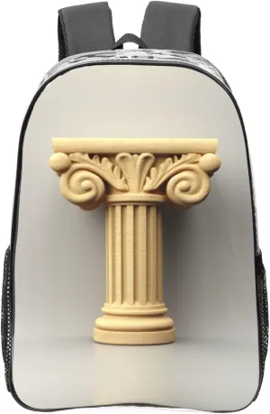 Antique Building with Roman Olive Branch and Greek Print Stylish Adjustable Shoulder Straps Clear Backpack For Sport Events Travel