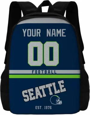 ANTKING Seattle Backpacks School Backpack Bags Custom Name Number for Men Women Youth Gifts