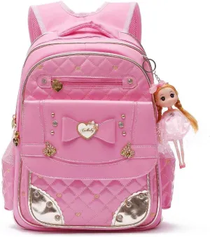 AO ALI VICTORY Backpack for Girls, Waterproof Kids Backpacks School Bag Toddler Bookbags Cute Travel Daypack (Small, A-Pink)