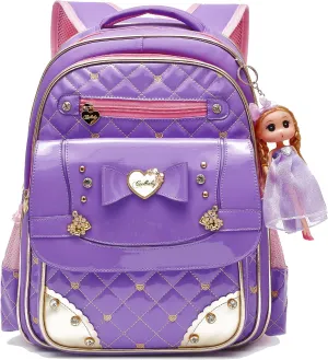 AO ALI VICTORY Backpack for Girls, Waterproof Kids Backpacks School Bag Toddler Bookbags Cute Travel Daypack (Small, A-Purple)