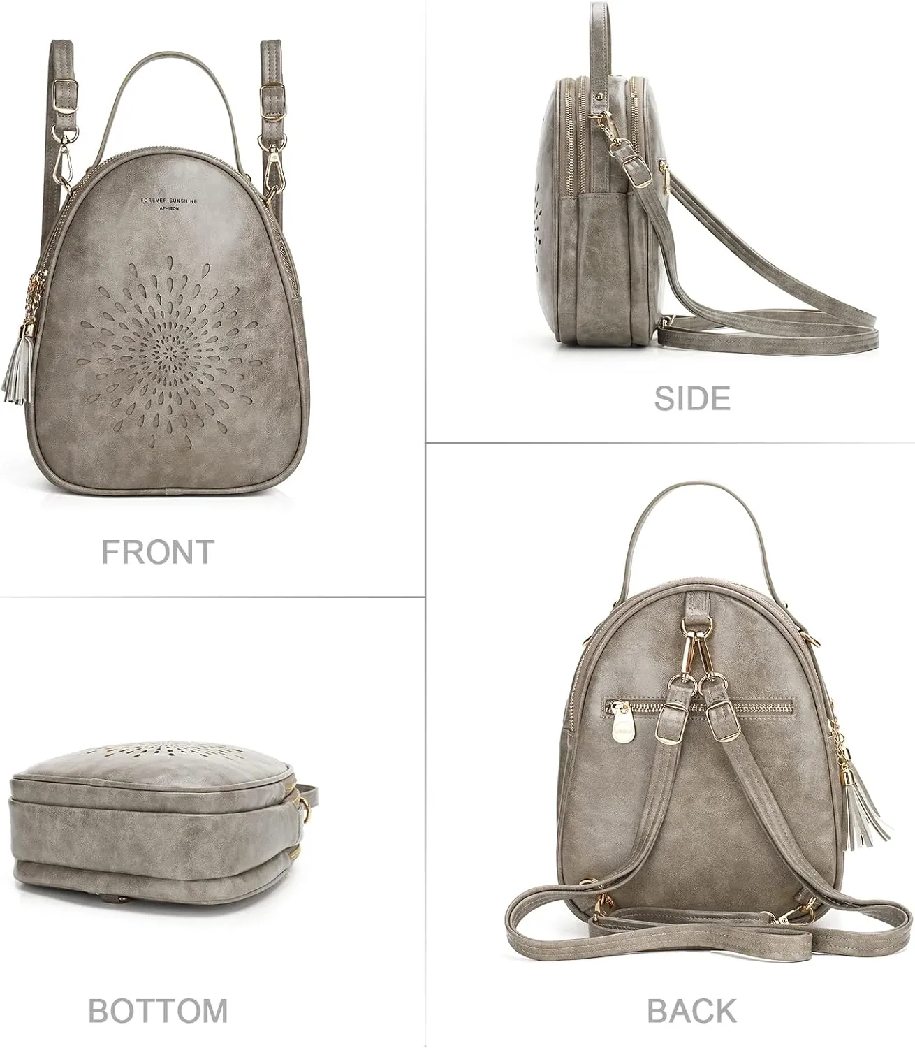 APHISON Small Backpack Purse for Women Cute Mini Backpacks PU Leather Crossbody Shoulder Bags Multifunctional Handbags