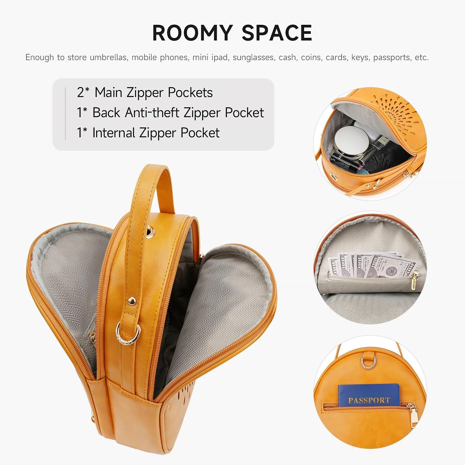 APHISON Small Backpack Purse for Women Cute Mini Backpacks PU Leather Crossbody Shoulder Bags Multifunctional Handbags