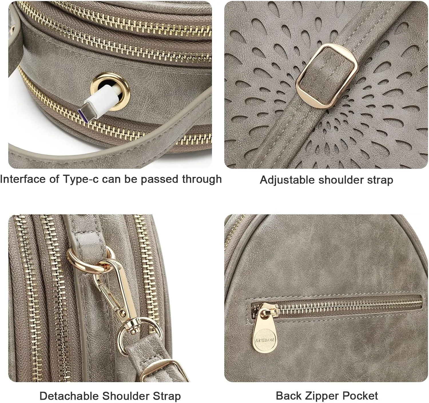 APHISON Small Backpack Purse for Women Cute Mini Backpacks PU Leather Crossbody Shoulder Bags Multifunctional Handbags