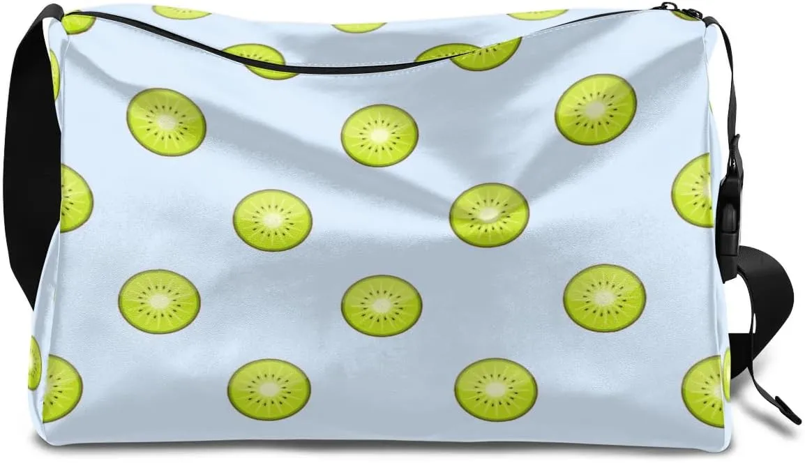 Appetizing Kiwifruit Sheet Small Gym Bag for Men Women Workout Sport Duffle Bag Waterproof Weekender Overnight Bag Lightweight Carry on Tote Bag Crossbody Shoulder Travel Bag for Swim Yoge Dance