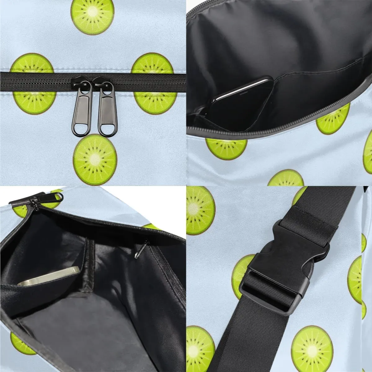Appetizing Kiwifruit Sheet Small Gym Bag for Men Women Workout Sport Duffle Bag Waterproof Weekender Overnight Bag Lightweight Carry on Tote Bag Crossbody Shoulder Travel Bag for Swim Yoge Dance