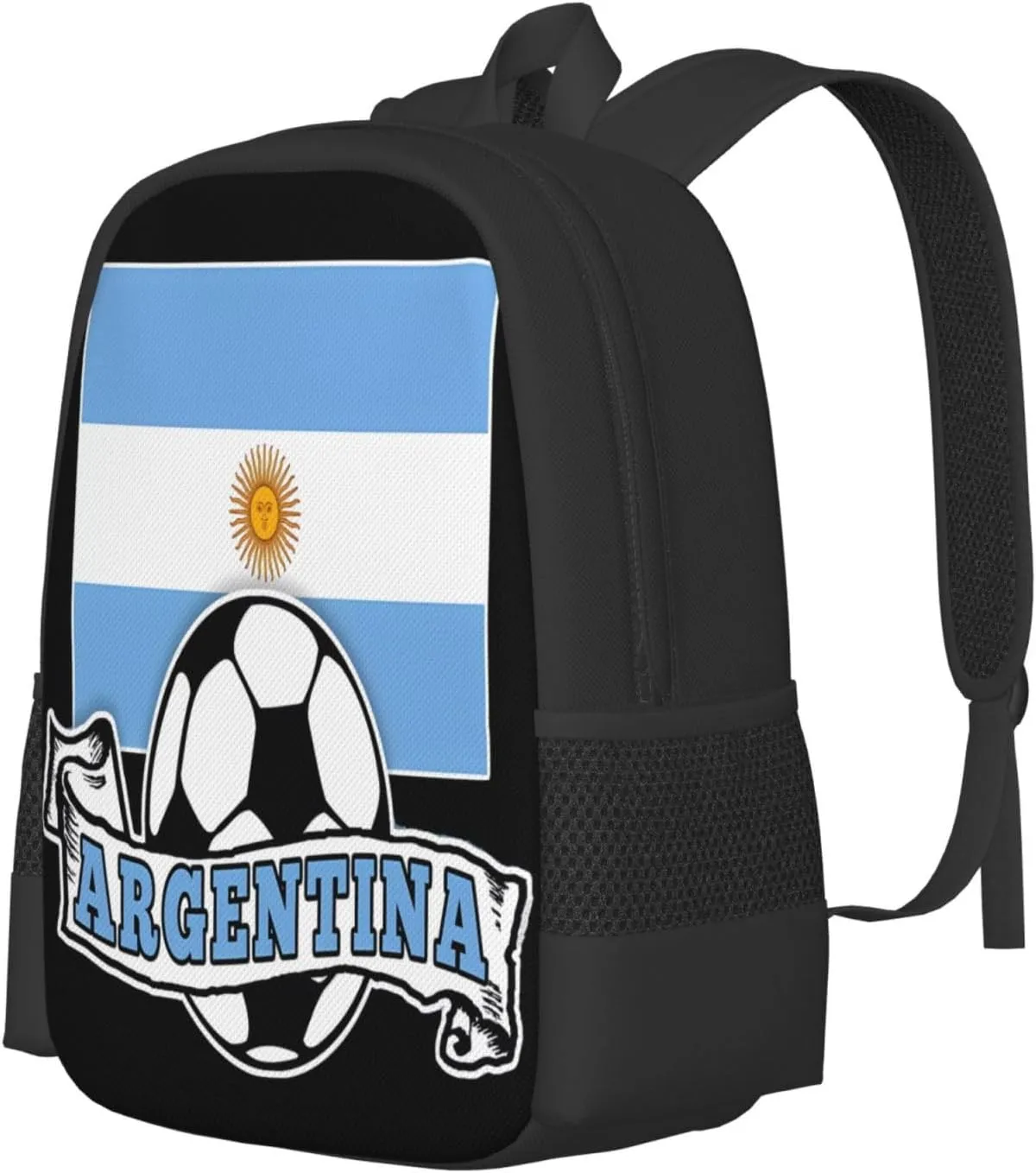 Argentine Soccer Argentina Flag Casual Backpacks Large Capacity Backpack Laptop Rucksack Sport Daypack Commuter Bags with Adjustable Strap for Traveling Camping