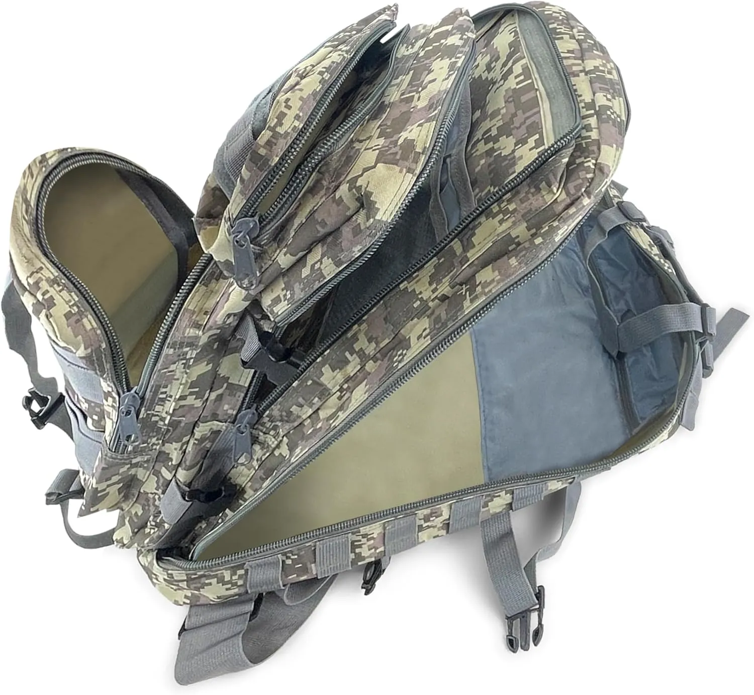 ASA TECHMED Large Tactical Backpack - IFAK Military-Grade Assault Pack, Everyday Carry Use, Military Backpacks Tactical (Gray Camo)