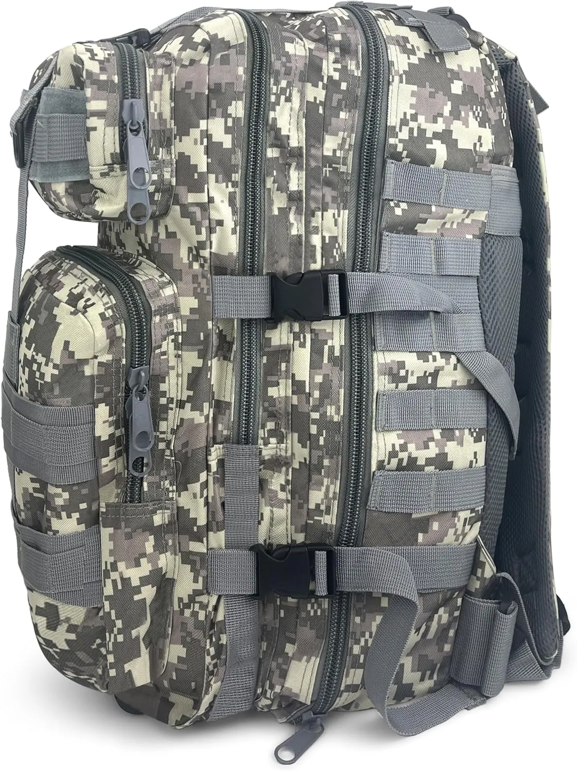 ASA TECHMED Large Tactical Backpack - IFAK Military-Grade Assault Pack, Everyday Carry Use, Military Backpacks Tactical (Gray Camo)