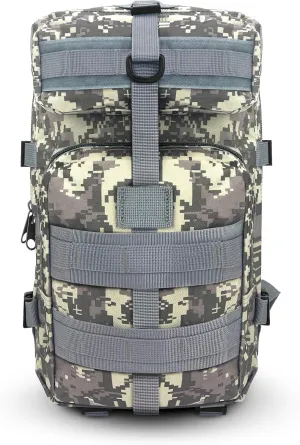 ASA TECHMED Large Tactical Backpack - IFAK Military-Grade Assault Pack, Everyday Carry Use, Military Backpacks Tactical (Gray Camo)