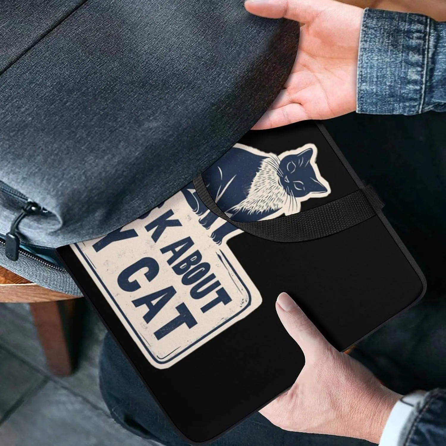 Ask About My Cat Laptop Sleeve Portable Waterproof Computer Bag Pouch Handbag Protective Sleeve