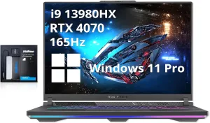 ASUS ROG Strix G16 16" FHD 165Hz Gaming Laptop, Intel i9-13980HX, GeForce RTX 4070, 64GB DDR5, 2TB SSD, RGB Keyboard, WiFi 6E, Gray, Win 11 Pro, 128GB Hotface Extension Set