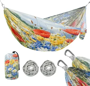 ATTX Beautiful Spring Flowers Camping Hammock - Lightweight & Portable Hammocks, Heavy Duty 330lbs Capacity for Indoor, Hiking, Backpacking, Travel, Backyard, Beach#57