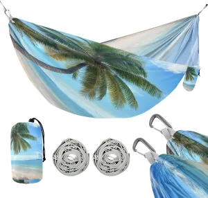ATTX Beautiful Tropical Beach Camping Hammock - Lightweight & Portable Hammocks, Heavy Duty 330lbs Capacity for Indoor, Hiking, Backpacking, Travel, Backyard, Beach#13