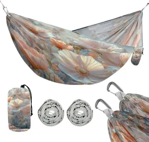 ATTX Floral Landscapes Camping Hammock - Lightweight & Portable Hammocks, Heavy Duty 330lbs Capacity for Indoor, Hiking, Backpacking, Travel, Backyard, Beach#23