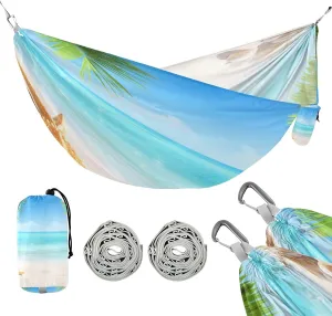 ATTX Sunny Beach Camping Hammock - Lightweight & Portable Hammocks, Heavy Duty 330lbs Capacity for Indoor, Hiking, Backpacking, Travel, Backyard, Beach#178