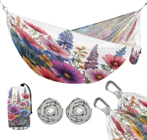 ATTX Watercolor Garden Camping Hammock - Lightweight & Portable Hammocks, Heavy Duty 330lbs Capacity for Indoor, Hiking, Backpacking, Travel, Backyard, Beach#46