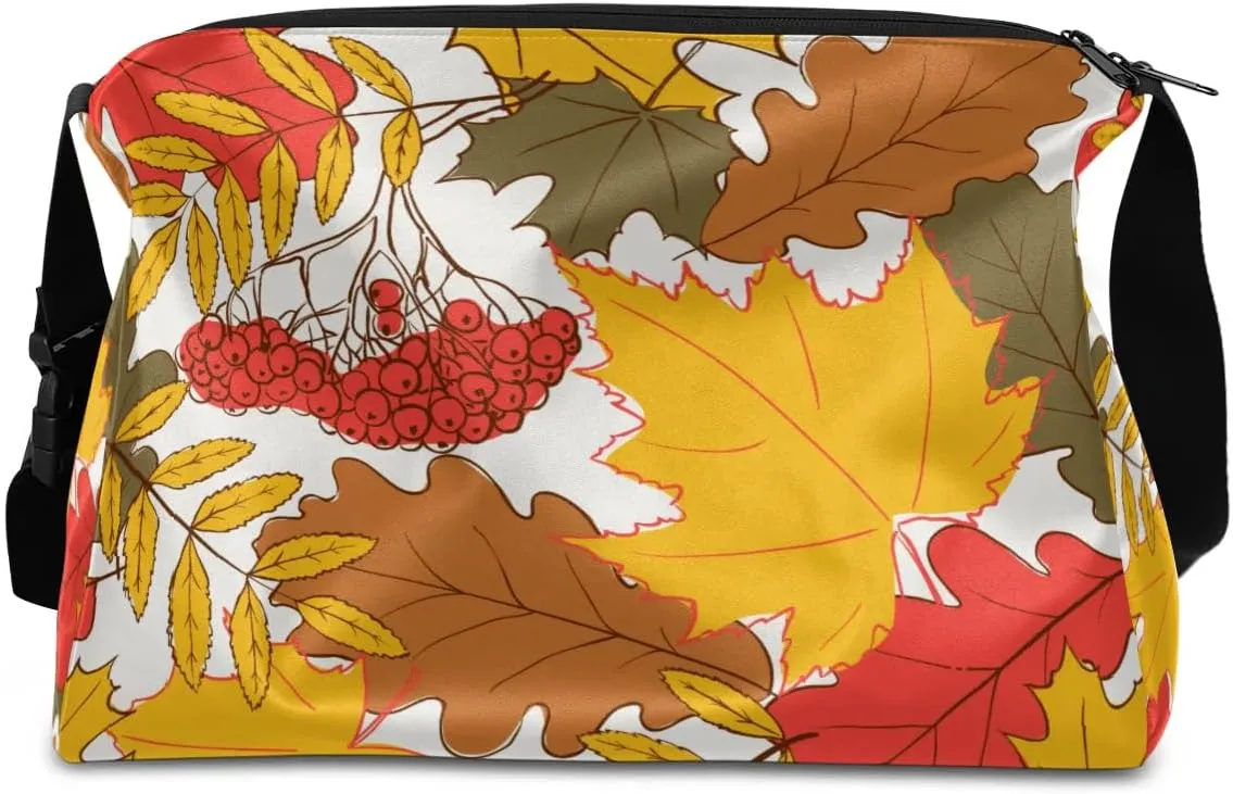 Atumn Maple Leaves Small Gym Bag for Men Women Workout Sport Duffle Bag Waterproof Weekender Overnight Bag Lightweight Carry on Tote Bag Crossbody Shoulder Travel Bag for Swim Yoge Dance