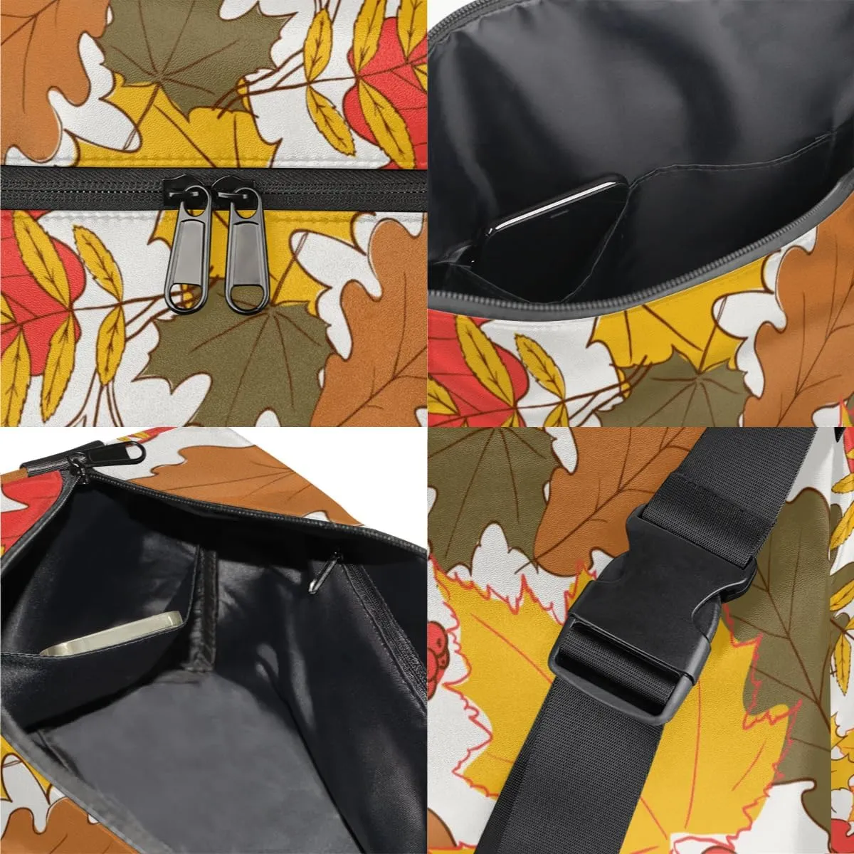 Atumn Maple Leaves Small Gym Bag for Men Women Workout Sport Duffle Bag Waterproof Weekender Overnight Bag Lightweight Carry on Tote Bag Crossbody Shoulder Travel Bag for Swim Yoge Dance