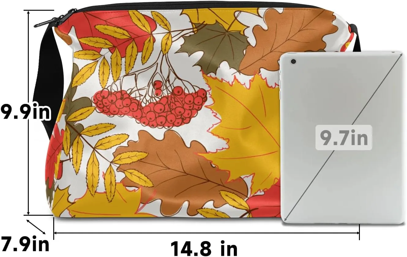 Atumn Maple Leaves Small Gym Bag for Men Women Workout Sport Duffle Bag Waterproof Weekender Overnight Bag Lightweight Carry on Tote Bag Crossbody Shoulder Travel Bag for Swim Yoge Dance