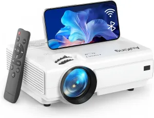 AuKing Projector, 2024 Upgraded Bluetooth Projector, Full HD 1080P Home Theater Video Projector, Compatible with HDMI/USB/AV/Smartphone/TV Box/Laptop