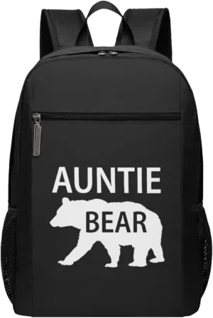 Auntie Bear Travel Laptop Backpack, Business Anti Theft Slim Sturdy Laptops Backpacks, College Computer Bag Gift for Men & Women Fits 17 Inch Notebook,Black