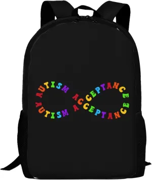 Autism Pro Acceptance Infinity Symbol for Neurodiversity Backpack Lightweight Large Capacity Laptop Backpack Travel Backpacks For Unisex, Painting