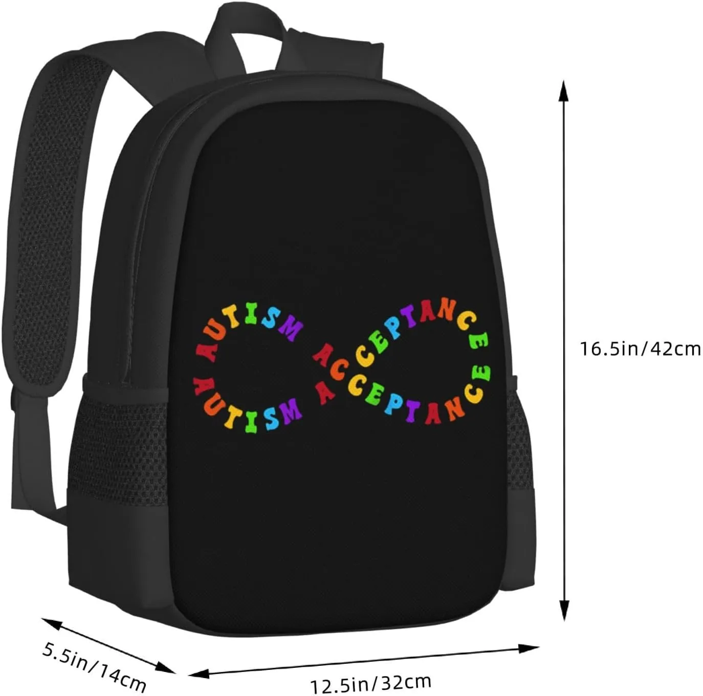 Autism Pro Acceptance Infinity Symbol for Neurodiversity Backpack Lightweight Large Capacity Laptop Backpack Travel Backpacks For Unisex, Painting