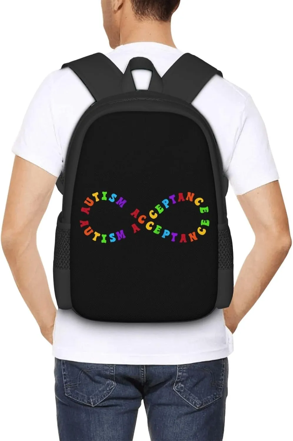 Autism Pro Acceptance Infinity Symbol for Neurodiversity Backpack Lightweight Large Capacity Laptop Backpack Travel Backpacks For Unisex, Painting