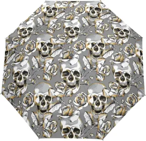 Automatic Folding Umbrella, Portable Strong Travel Rain Umbrella, Auto Open/Close Lightweight Compact Sun Anti-UV Parasol