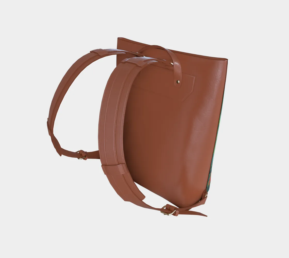 Backpack Bali Vegan Leather Low-cost Flowers Direct shipping