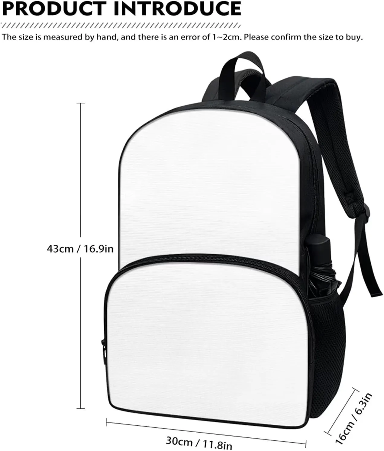 Backpack for School Kids Flaming Wolf Print Boys Large Capacity Schoolbags with Side Pockets Bookbags, 17 Inches