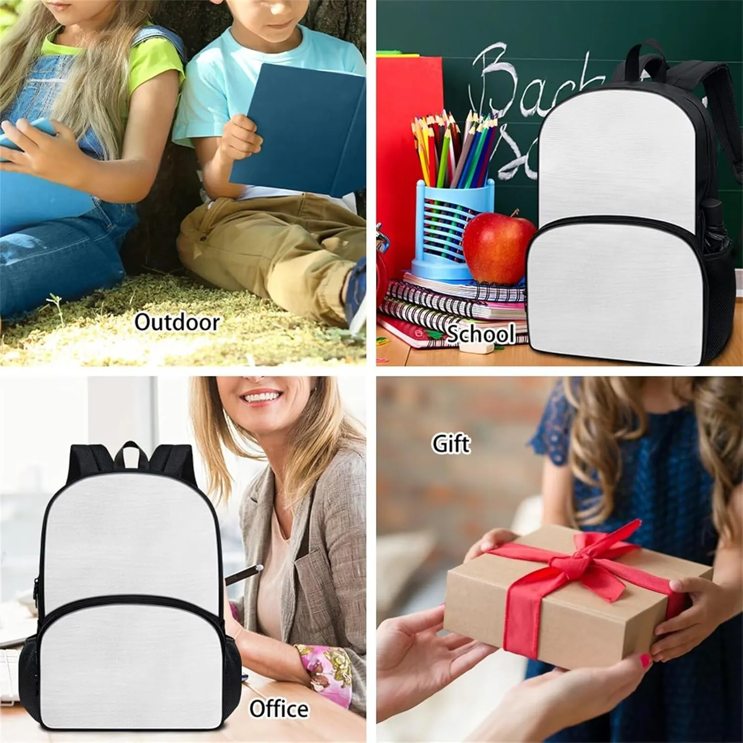 Backpack for School Kids Flaming Wolf Print Boys Large Capacity Schoolbags with Side Pockets Bookbags, 17 Inches