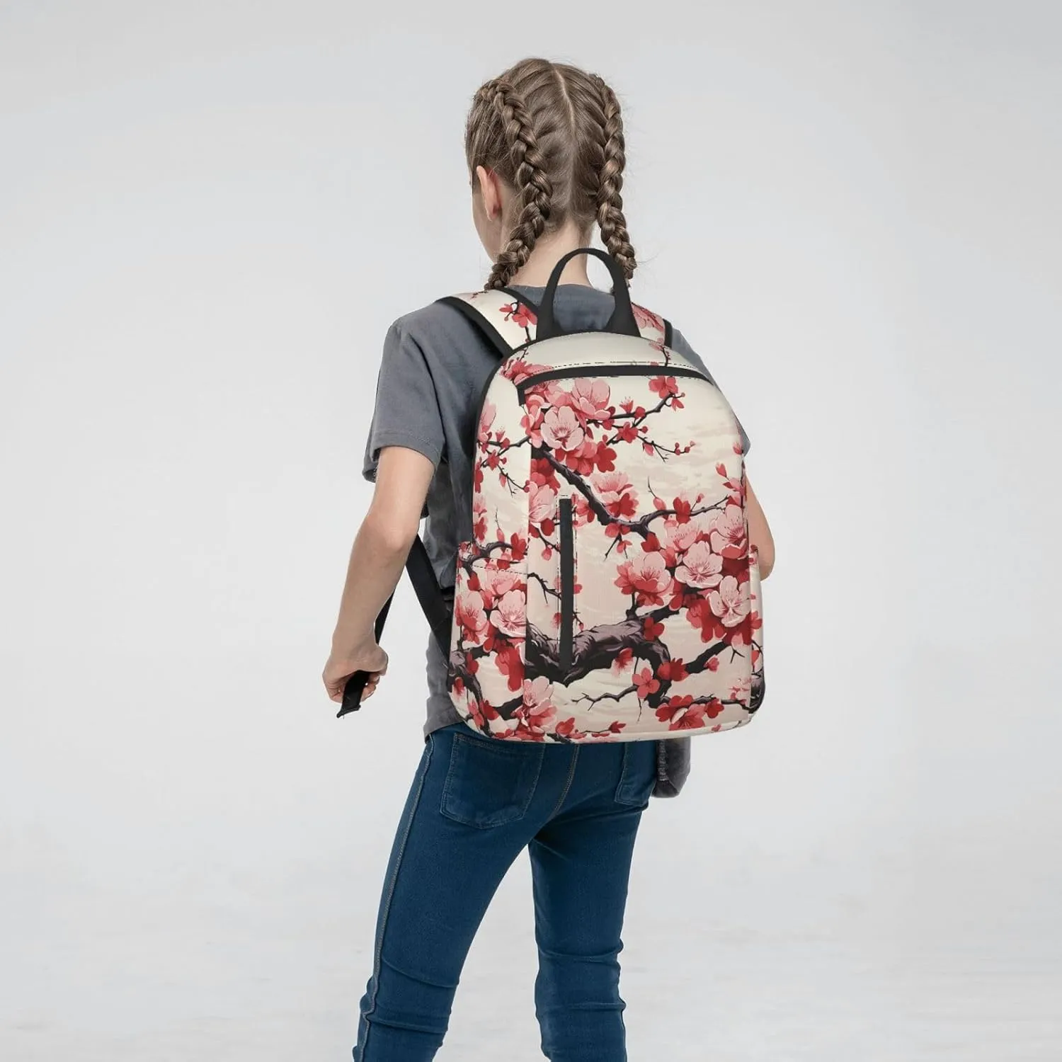 Backpack Japanese Floral Cherry Blossom Travel Casual Laptop Backpack Adjustable Hiking Daypack for Men Women