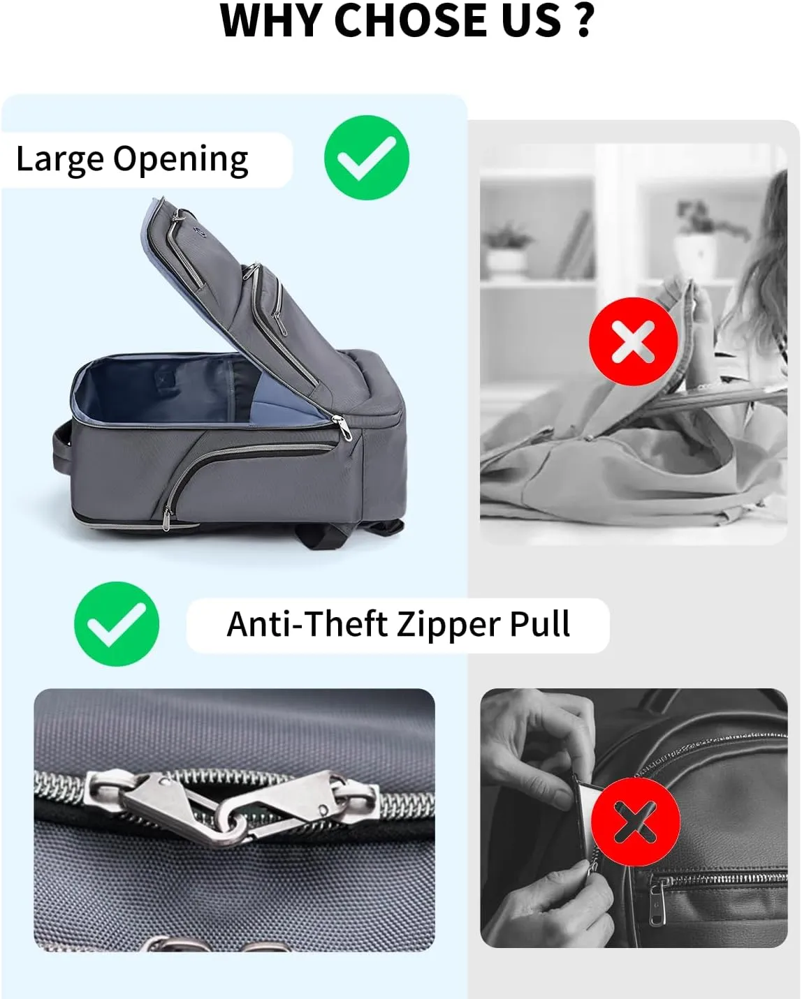 Backpack- Laptop Backpack for Women Men, Travel Business Anti Theft Sturdy Work Bag with USB Charging Port, Water Resistant College Backpack, Holds Up to 15.6" Laptop