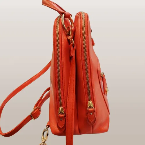 BACKPACK-ORANGE/LTHR/4STUDS/2WAY SAMANTHA THAVASA FULFILLED LOVE