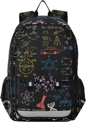 Backpack Science Concept Chemical Biology Geography Space Daypack Shoulder Bag Rucksack Knapsack for Travel Hiking Sports Gym Casual Camping