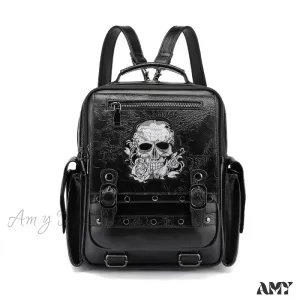 Backpack Skull Style Bag Large Waterproof Capacity Unisex Multi-function Goth
