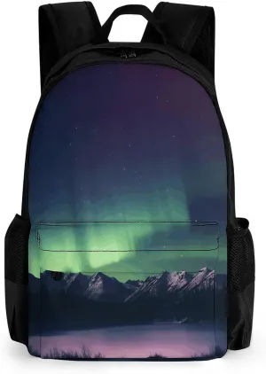 Backpack with Pocket Backpacks Northern Aurora Night Printed Travel Backpack Lightweight Outdoor Travel Gym Events Bag