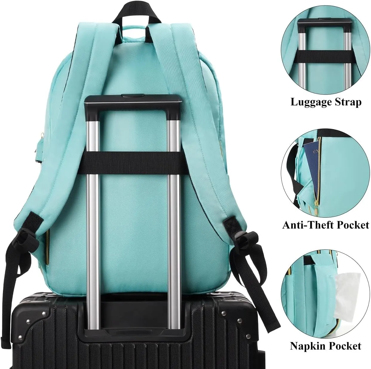 Backpack Women,15.6 Inch Laptop Backpack for Business Work Office College,Light Green