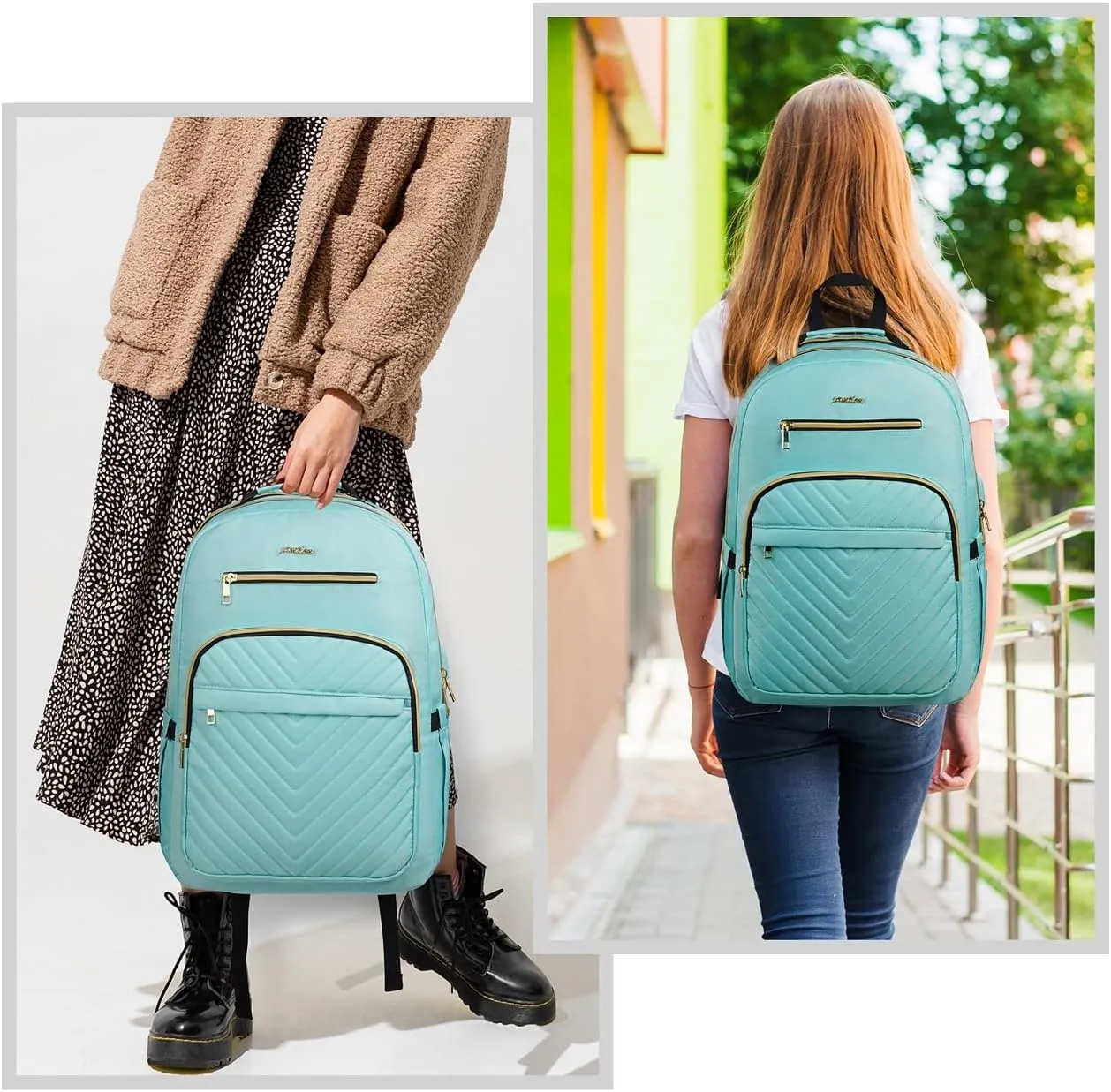Backpack Women,15.6 Inch Laptop Backpack for Business Work Office College,Light Green