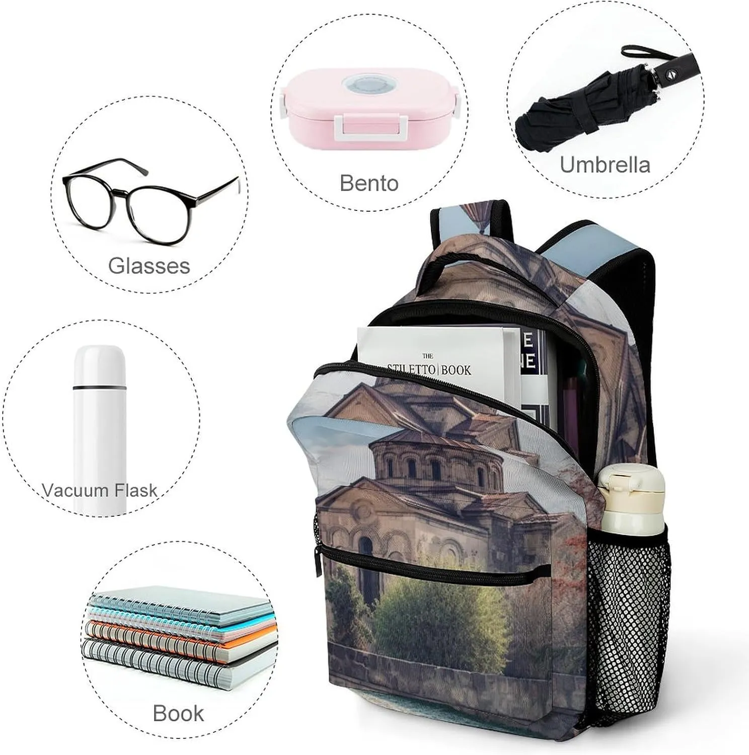 Backpacks Armenian Church Travel Bag Laptop Backpack Casual Daypack for Weekender Business Hiking