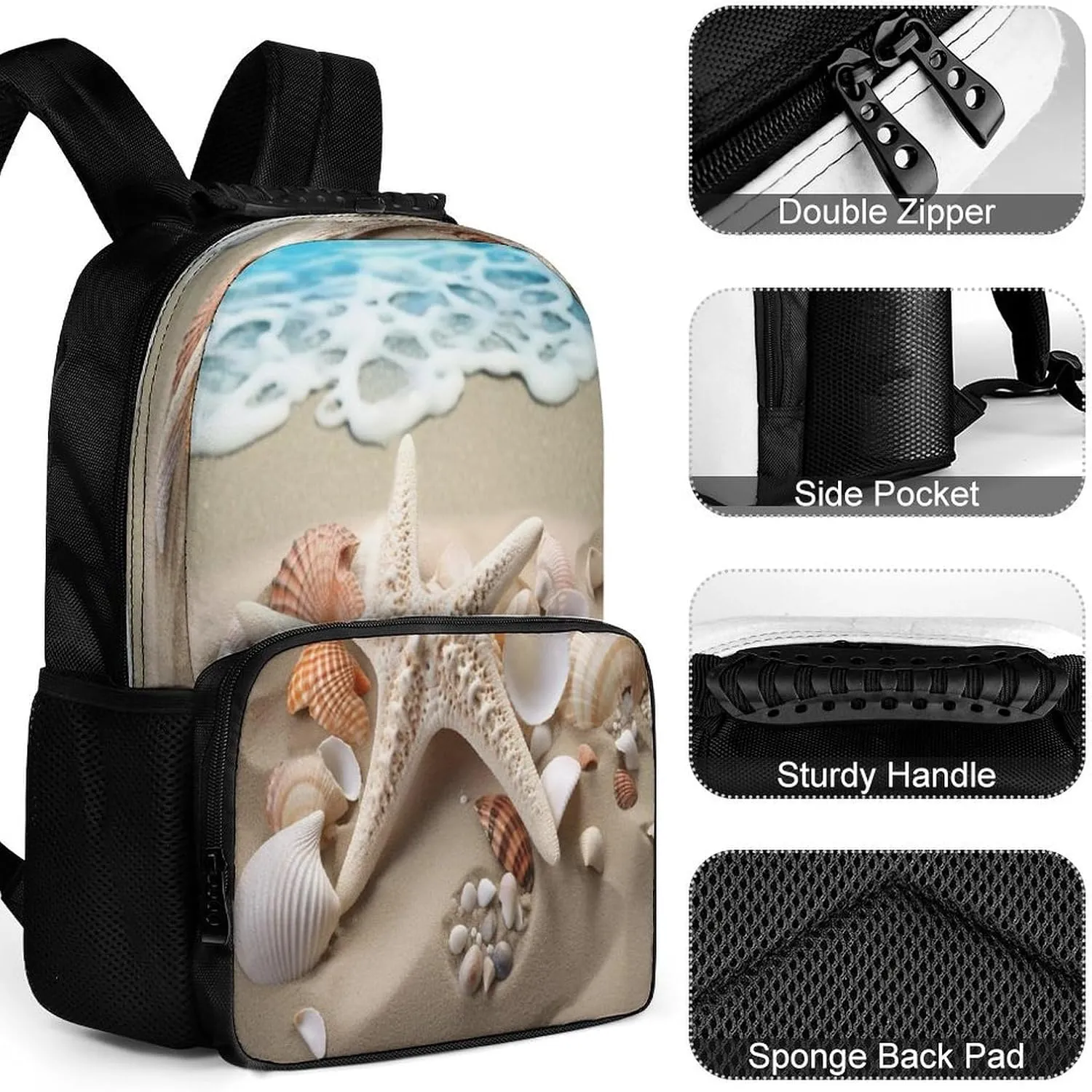 Backpacks Beach Shell Starfish Travel Bag Business Work Laptop Backpack