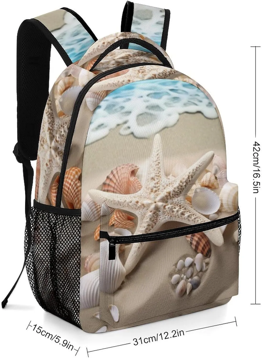 Backpacks Beach Shell Starfish Travel Bag Laptop Backpack Casual Daypack for Weekender Business Hiking