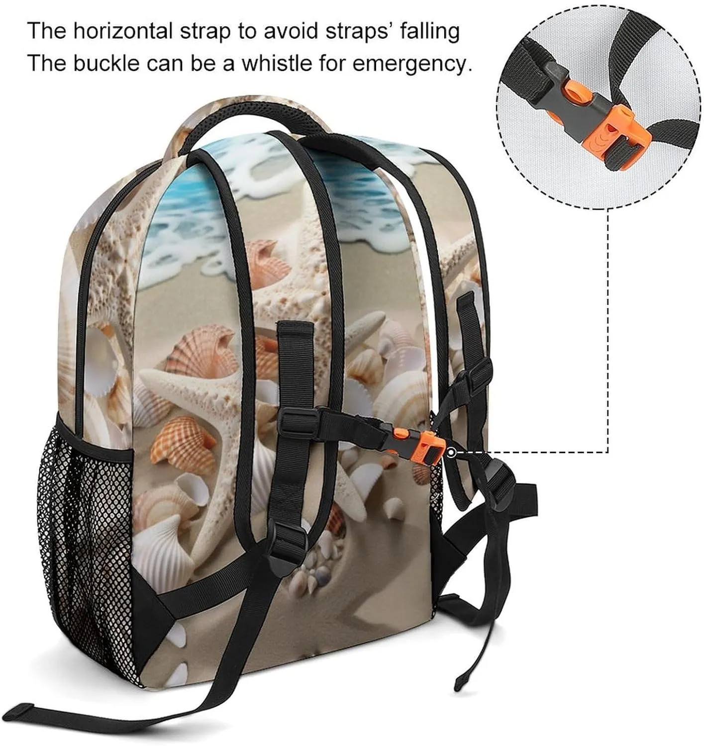 Backpacks Beach Shell Starfish Travel Bag Laptop Backpack Casual Daypack for Weekender Business Hiking