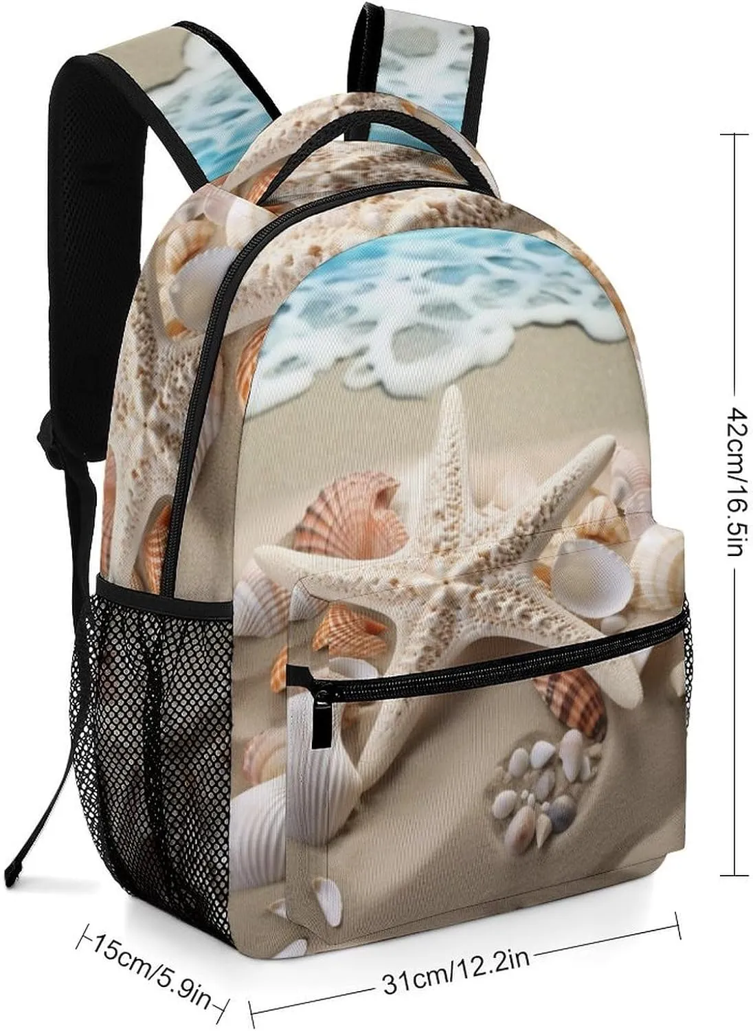 Backpacks Beach Shell Starfish Travel Bag Laptop Backpack Casual Daypack for Weekender Business Hiking