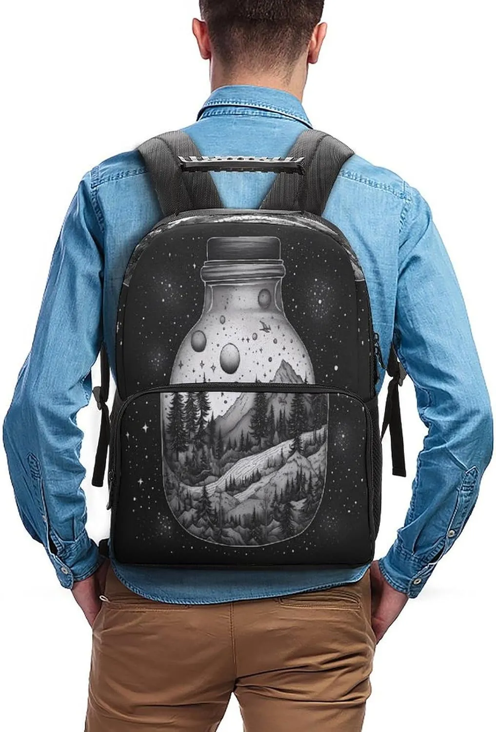 Backpacks Black And White Painting Travel Bag Business Work Laptop Backpack