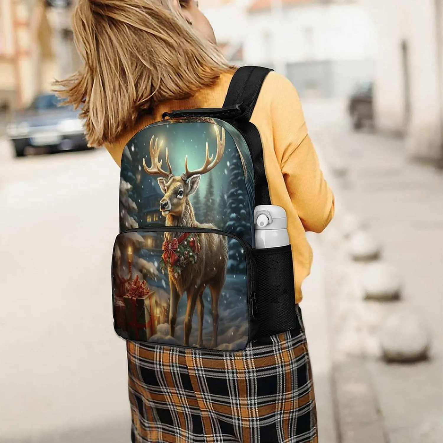 Backpacks Christmas Gift Reindeer Travel Bag Business Work Laptop Backpack