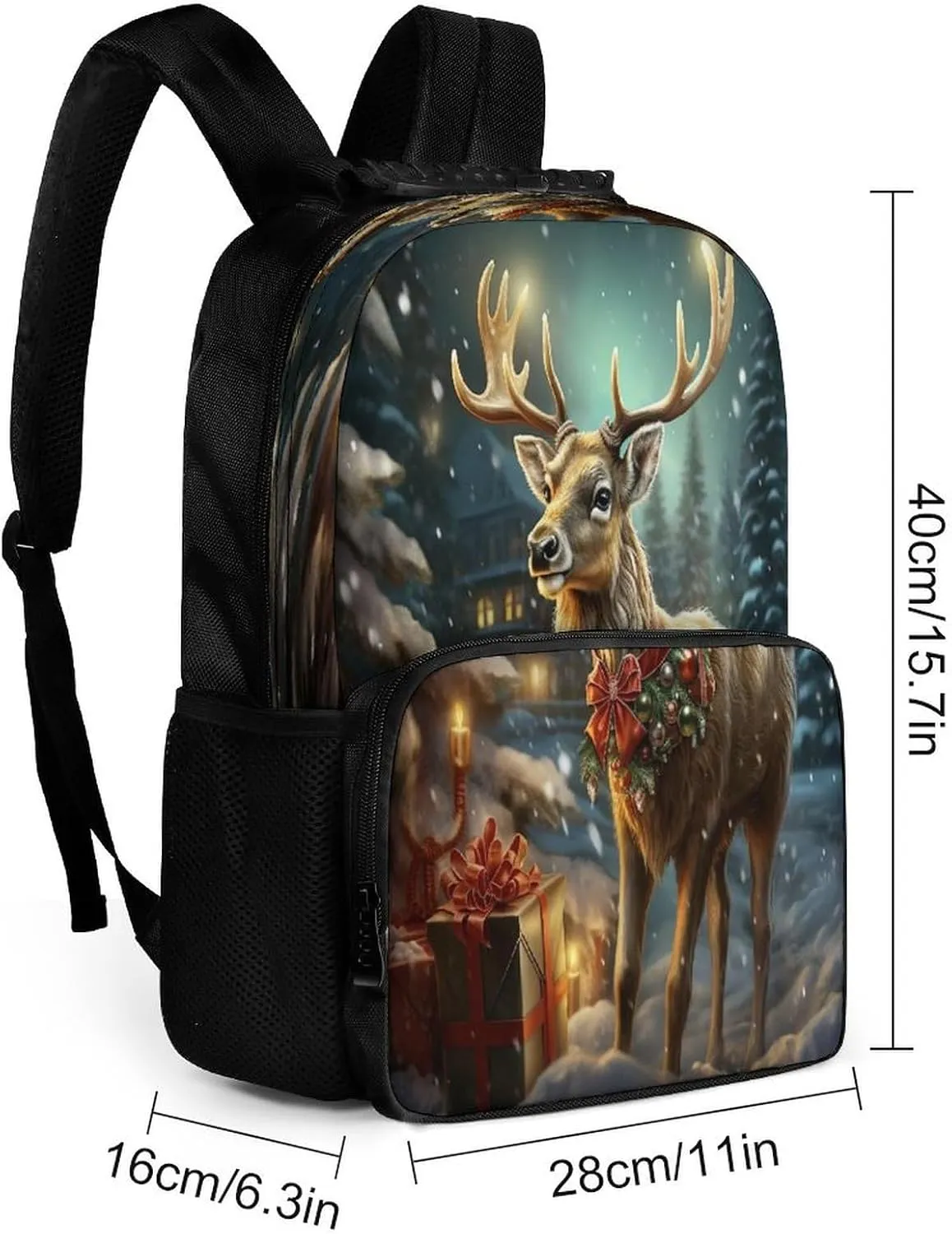 Backpacks Christmas Gift Reindeer Travel Bag Business Work Laptop Backpack