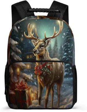 Backpacks Christmas Gift Reindeer Travel Bag Business Work Laptop Backpack